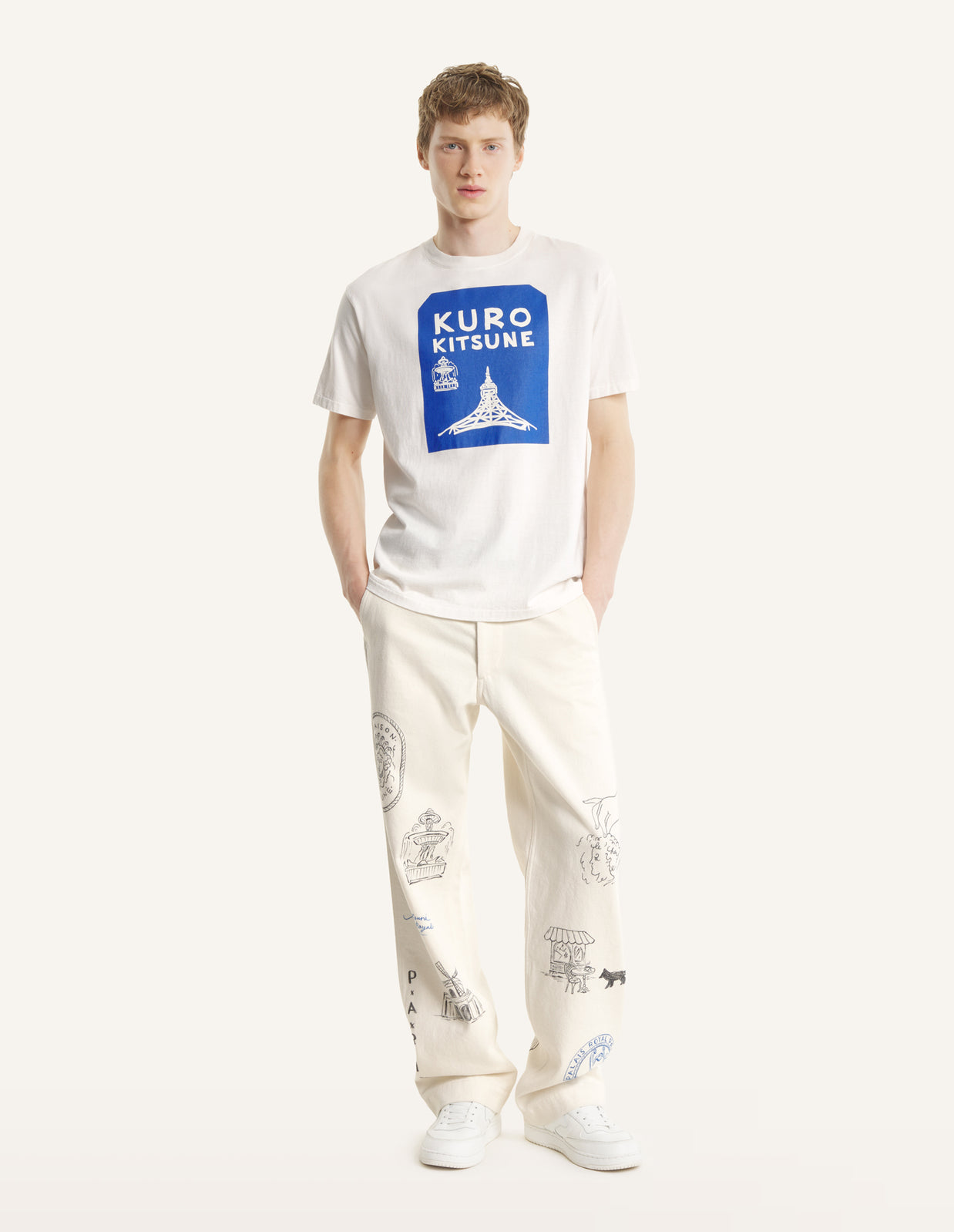 MAISON KITSUNE x KURO TOKYO-PARIS CROSSROADS VINTAGE WASH TEE