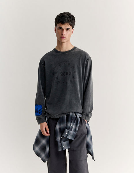 CIRCLE STAMP FADED COMFORT LONG SLEEVE TEE-SHIRT