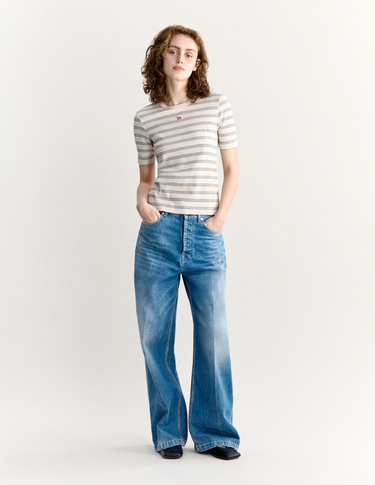 BABY FOX STRIPED FITTED TEE