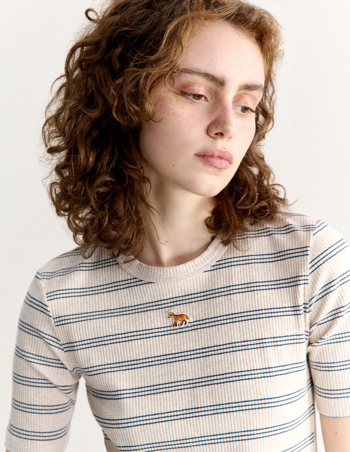 BABY FOX STRIPED FITTED TEE
