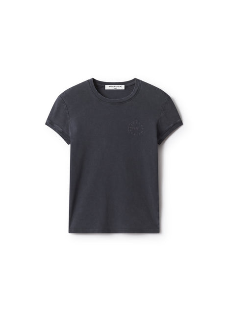 CIRCLE STAMP FADED FITTED TEE-SHIRT