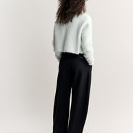 FLUFFY ALPACA CROPPED CARDIGAN