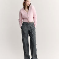 FLUFFY ALPACA CROPPED CARDIGAN