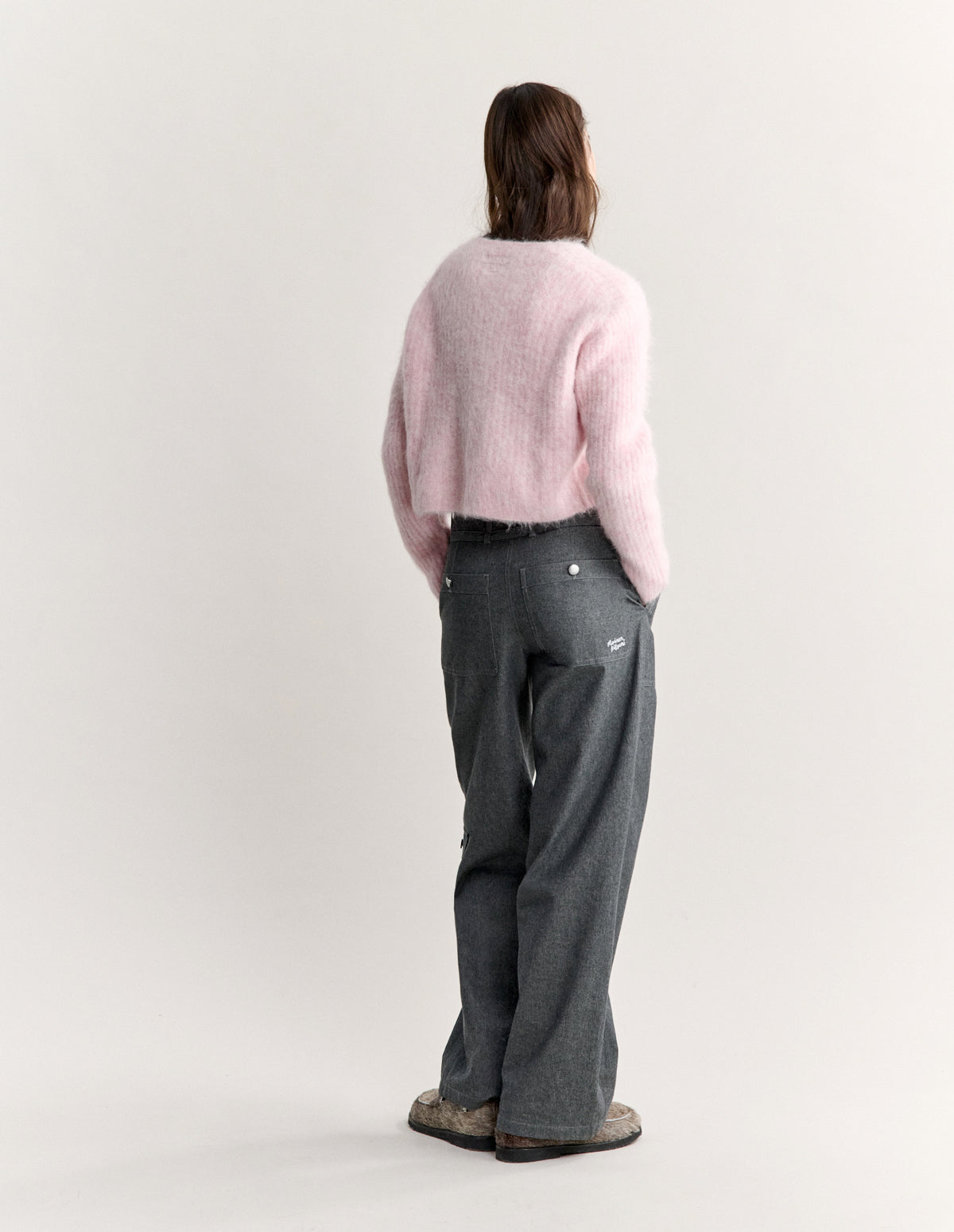 FLUFFY ALPACA CROPPED CARDIGAN
