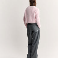 FLUFFY ALPACA CROPPED CARDIGAN