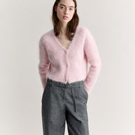 FLUFFY ALPACA CROPPED CARDIGAN