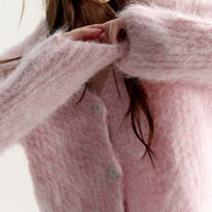 FLUFFY ALPACA CROPPED CARDIGAN