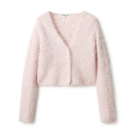 FLUFFY ALPACA CROPPED CARDIGAN