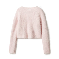 FLUFFY ALPACA CROPPED CARDIGAN