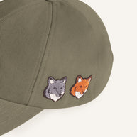 DOUBLE FOX HEAD FADED CAP