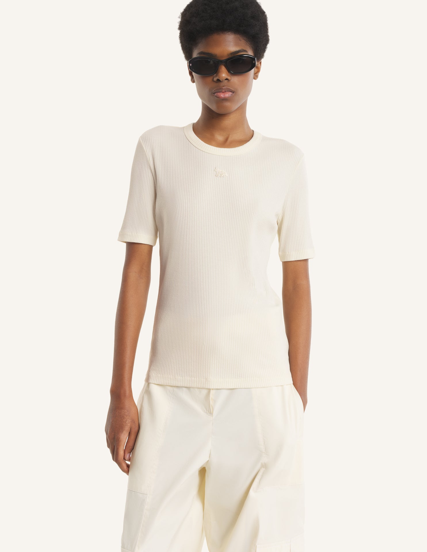 BABY FOX RIBBED FITTED TEE-SHIRT