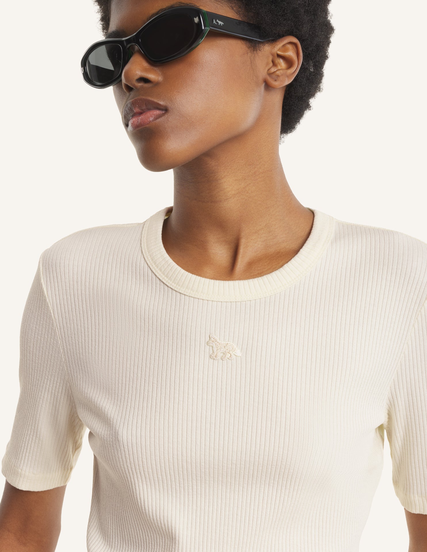 BABY FOX RIBBED FITTED TEE-SHIRT