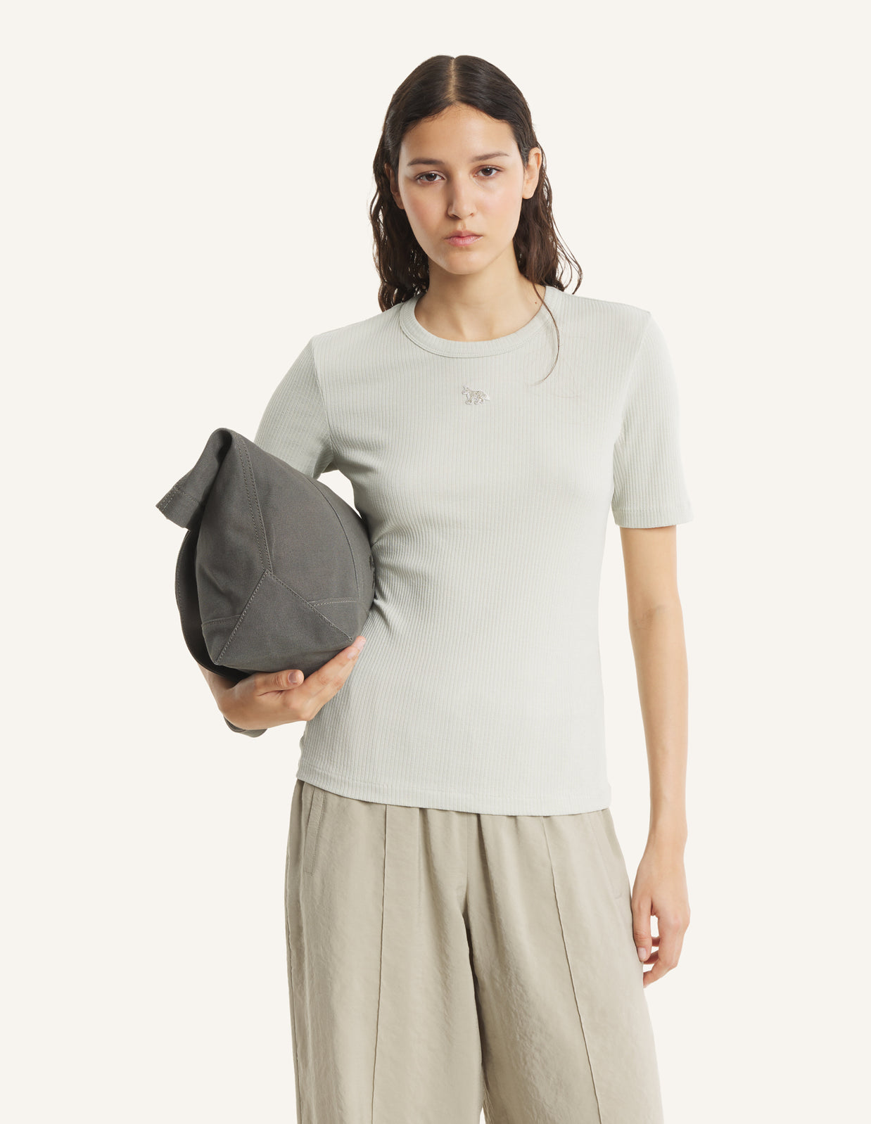 BABY FOX RIBBED FITTED TEE-SHIRT