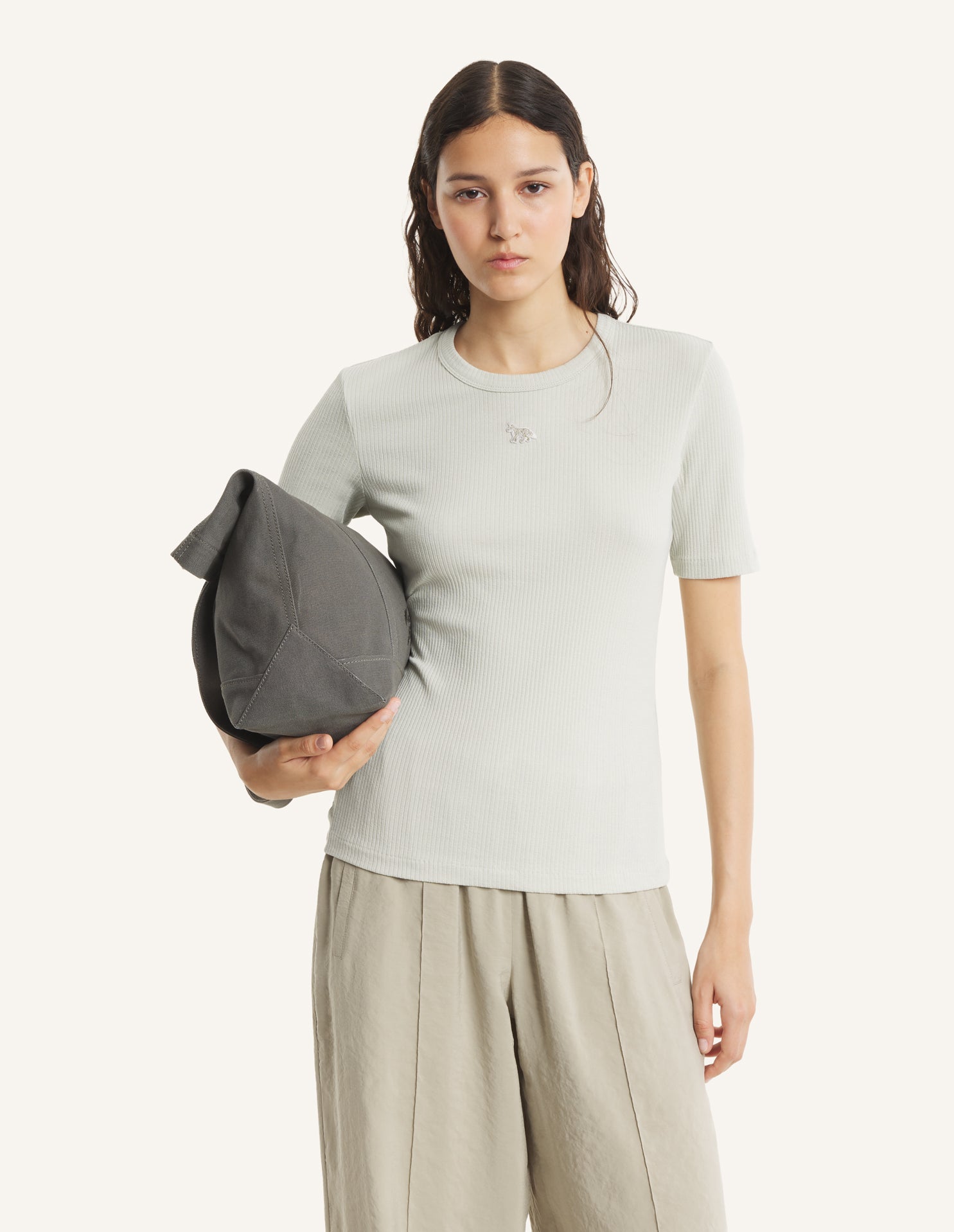 BABY FOX RIBBED FITTED TEE-SHIRT