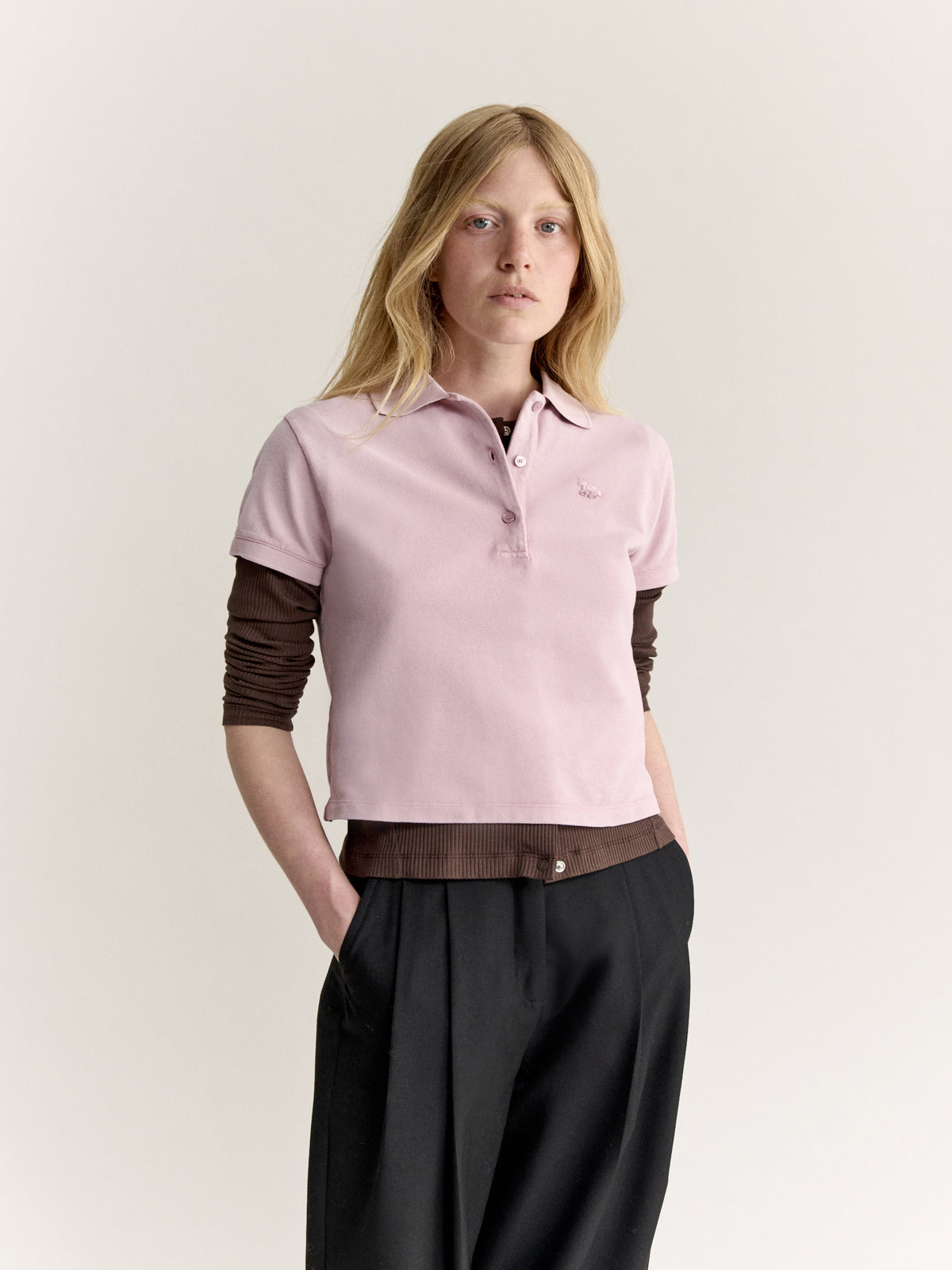 BABY FOX FADED CROPPED POLO