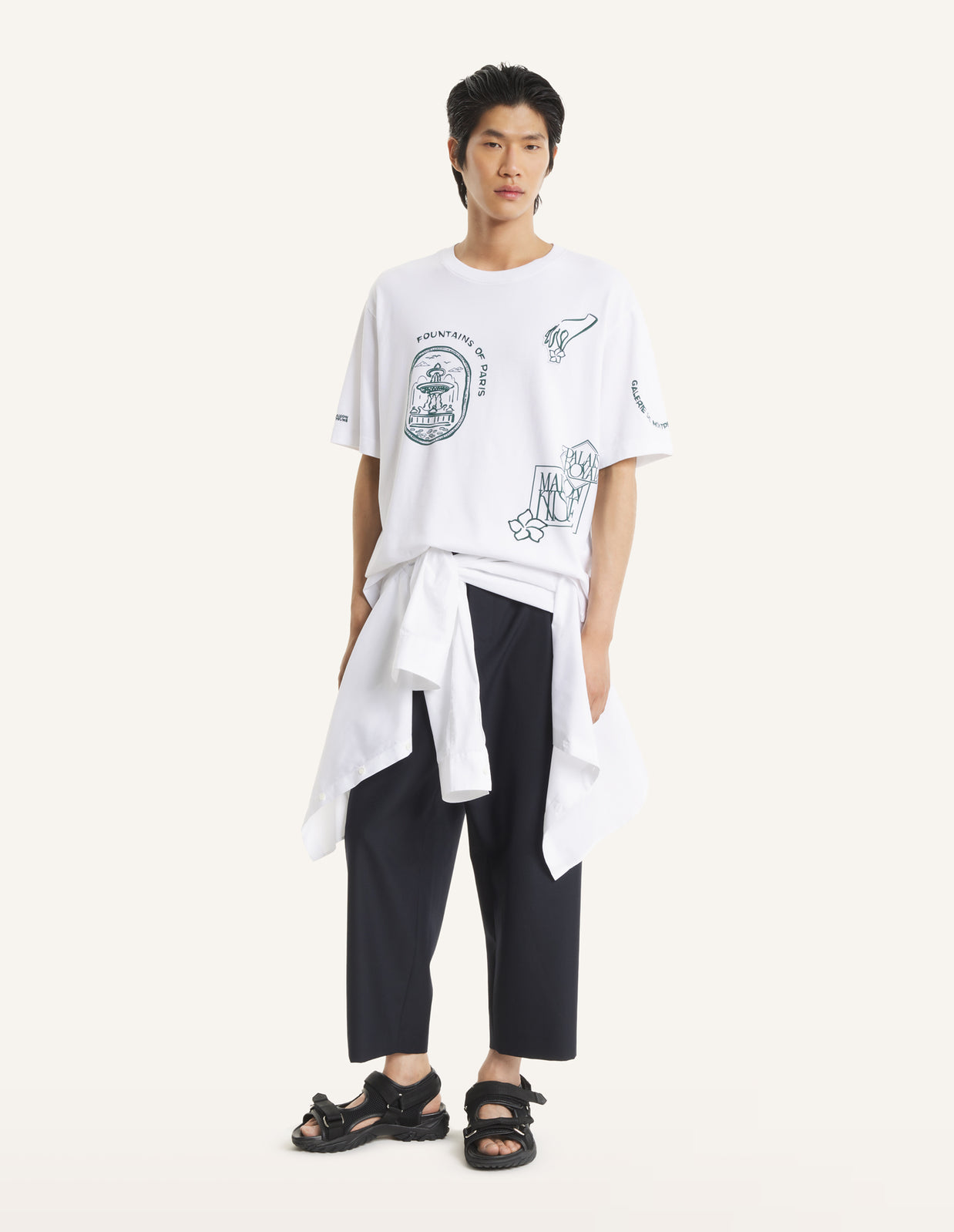 ART NOUVEAU STAMPS OVERSIZE TEE-SHIRT