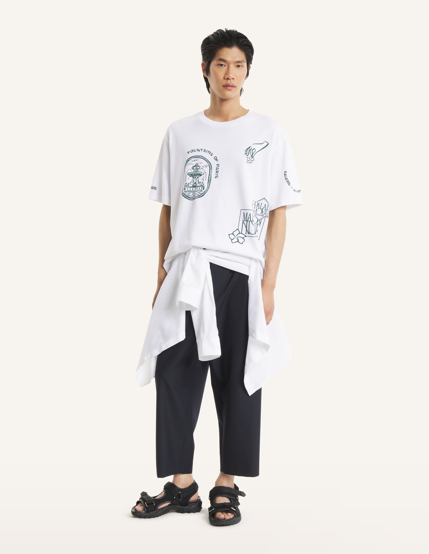 ART NOUVEAU STAMPS OVERSIZE TEE-SHIRT