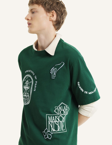 ART NOUVEAU STAMPS OVERSIZE TEE-SHIRT