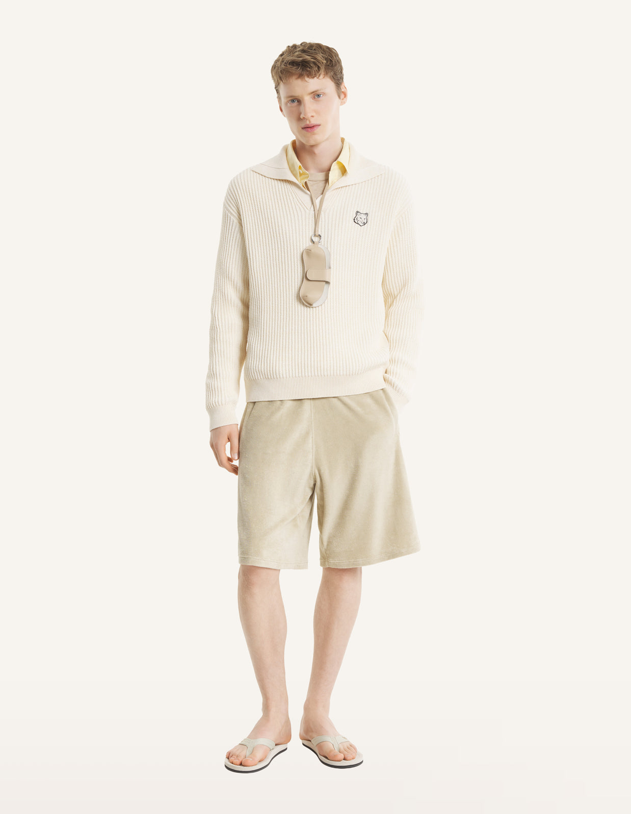 FOX HEAD COTTON RIBBED POLO JUMPER