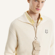 FOX HEAD COTTON RIBBED POLO JUMPER
