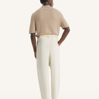 TEXTURED MERINO COTTON SHORT SLEEVE POLO