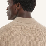 TEXTURED MERINO COTTON SHORT SLEEVE POLO