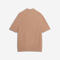 TEXTURED MERINO COTTON SHORT SLEEVE POLO