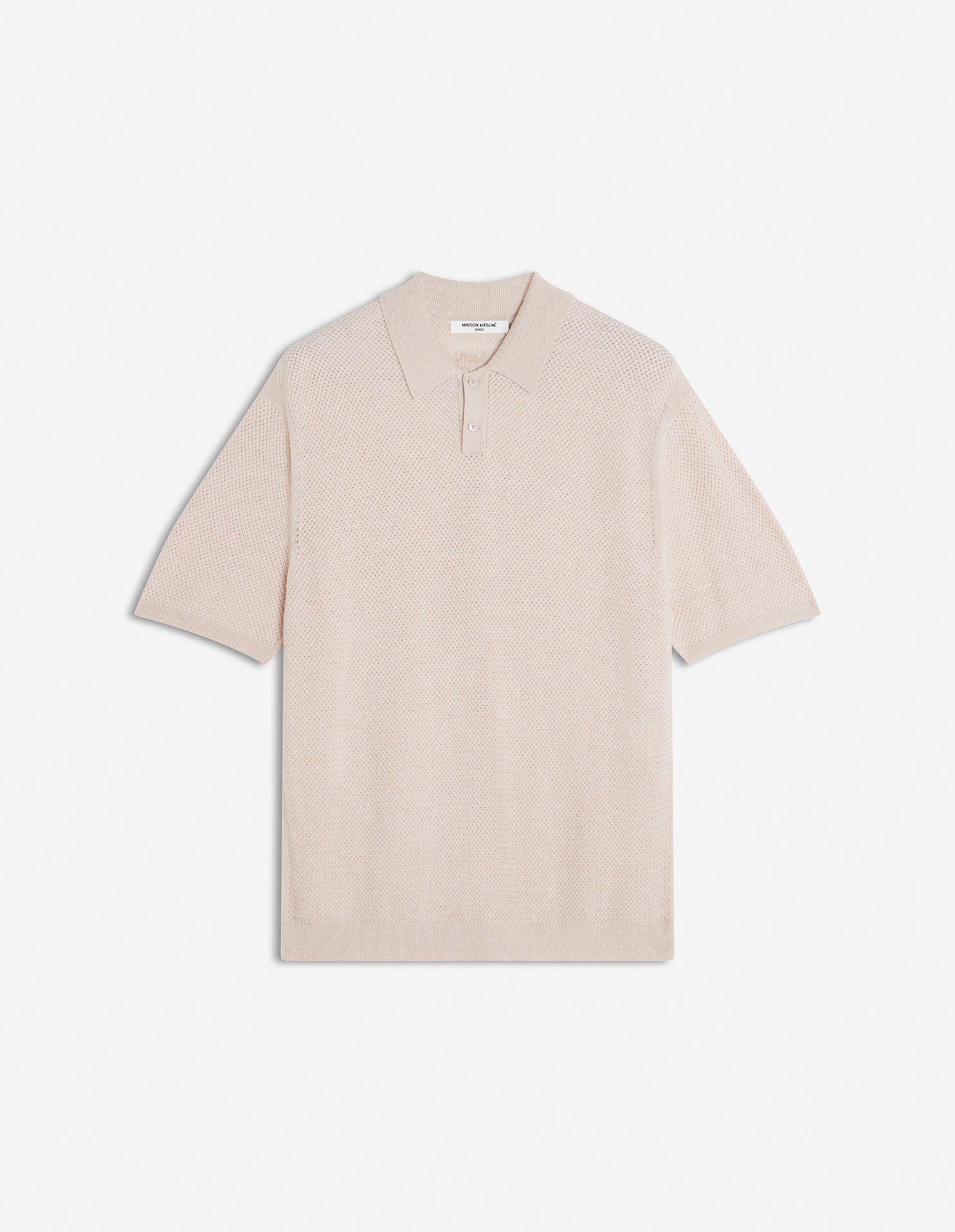 TEXTURED MERINO COTTON SHORT SLEEVE POLO