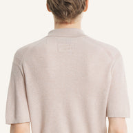 TEXTURED MERINO COTTON SHORT SLEEVE POLO