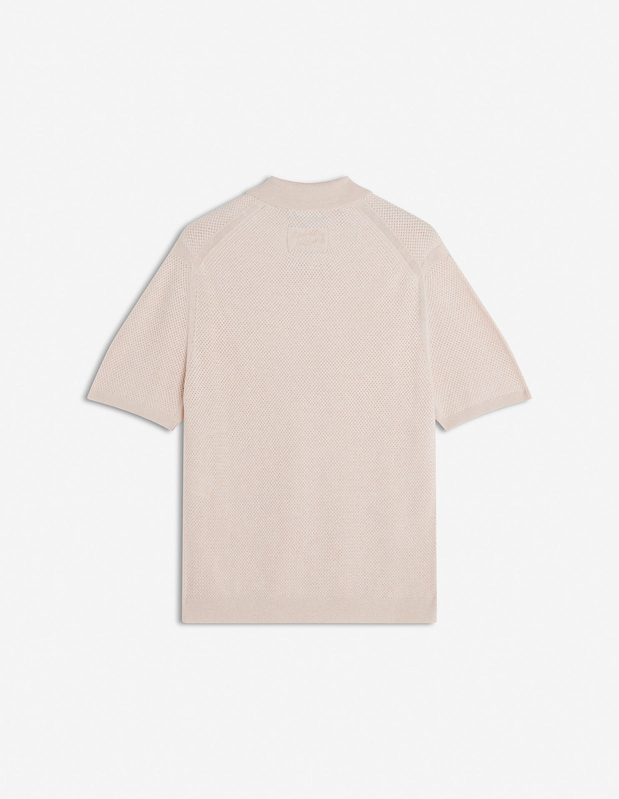TEXTURED MERINO COTTON SHORT SLEEVE POLO