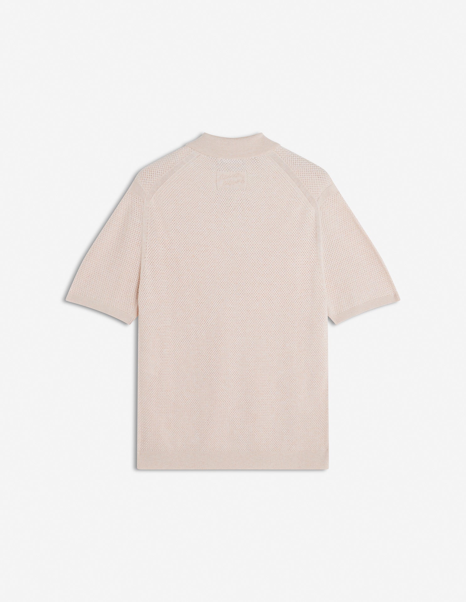 TEXTURED MERINO COTTON SHORT SLEEVE POLO