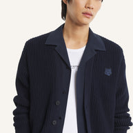 FOX HEAD COTTON RIBBED CARDIGAN