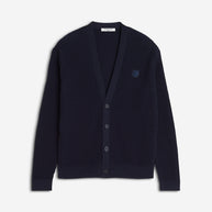 FOX HEAD COTTON RIBBED CARDIGAN