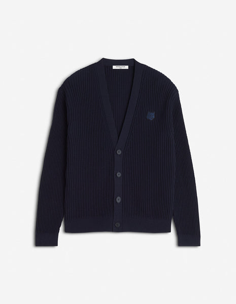 FOX HEAD COTTON RIBBED CARDIGAN