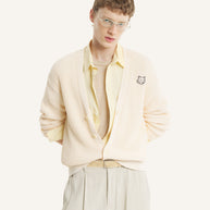 FOX HEAD COTTON RIBBED CARDIGAN