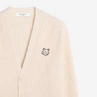 FOX HEAD COTTON RIBBED CARDIGAN