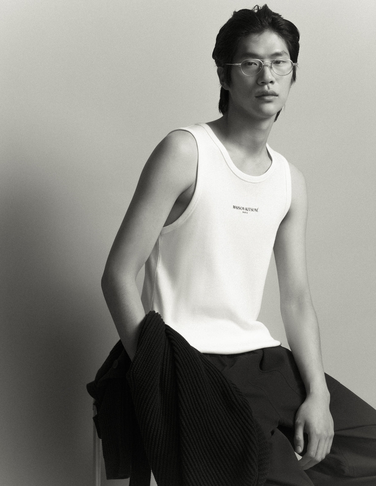 MAISON KITSUNÉ PARIS RIBBED TANK TOP