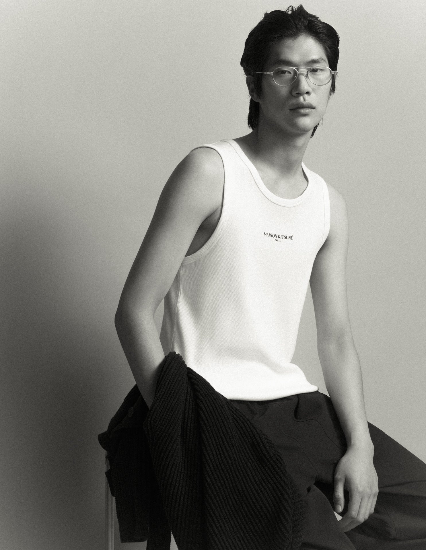 MAISON KITSUNÉ PARIS RIBBED TANK TOP