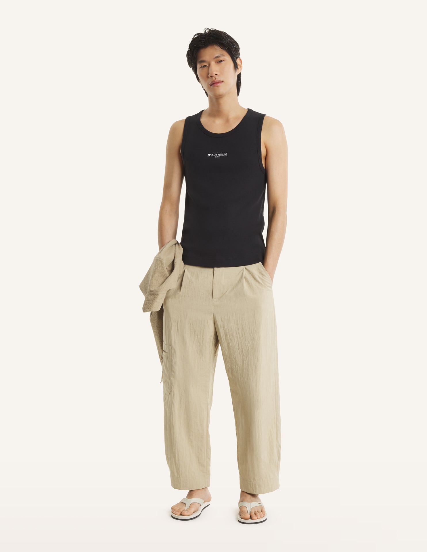 MAISON KITSUNÉ PARIS RIBBED TANK TOP