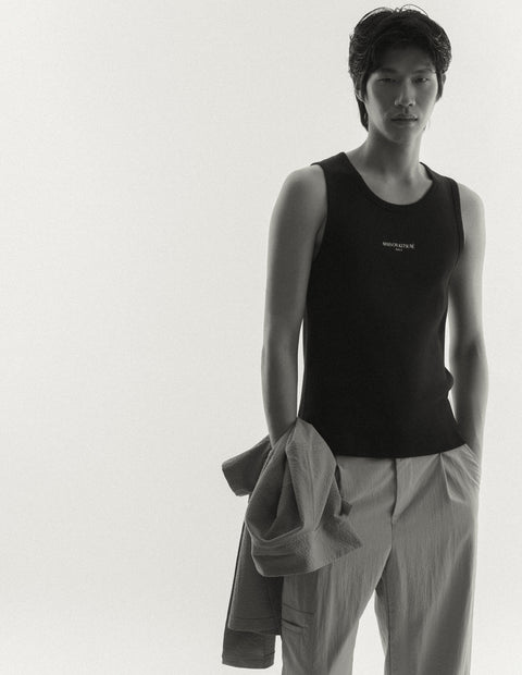MAISON KITSUNÉ PARIS RIBBED TANK TOP