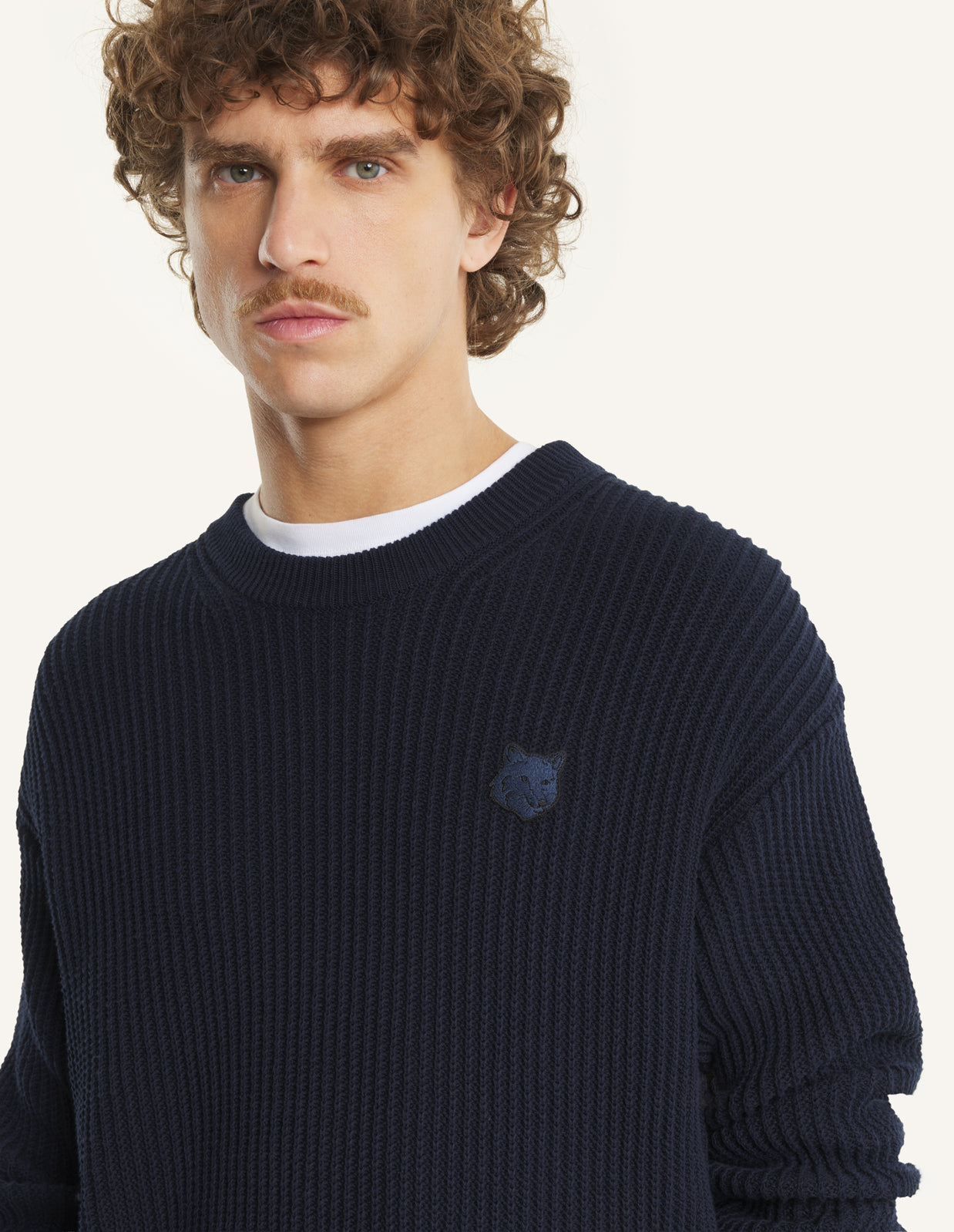 FOX HEAD COTTON RIBBED JUMPER