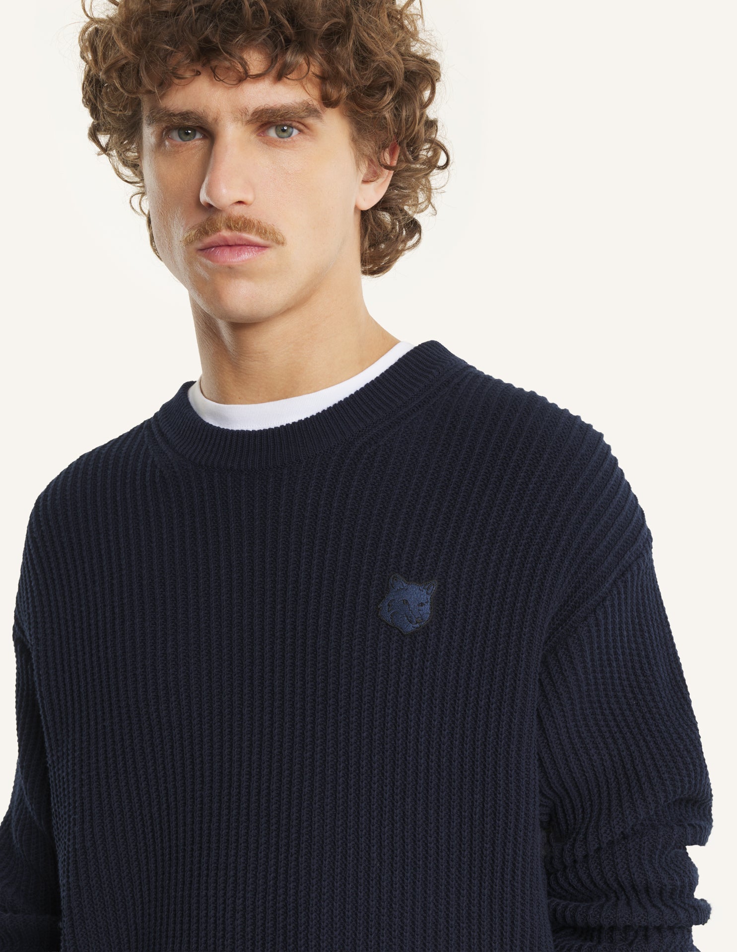 FOX HEAD COTTON RIBBED JUMPER