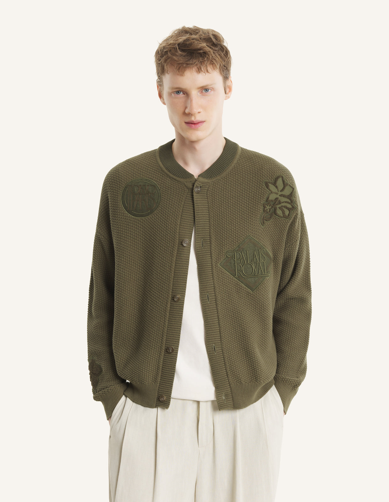ART NOUVEAU STAMPS KNITTED BLOUSON