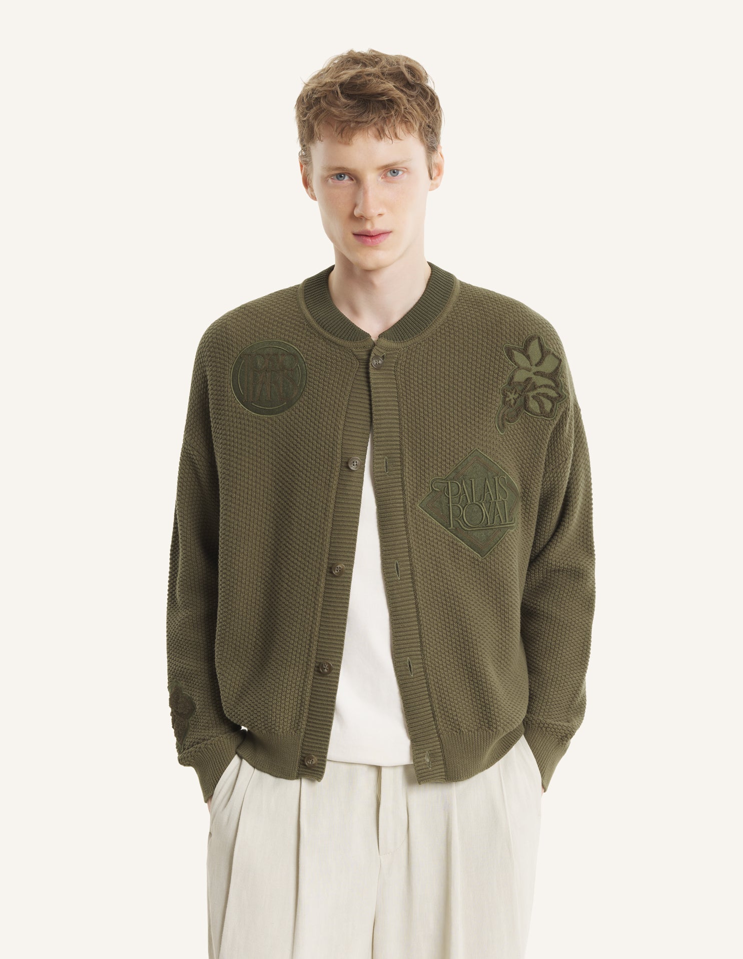 ART NOUVEAU STAMPS KNITTED BLOUSON