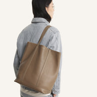 MAISON KITSUNE PARIS LEATHER TOTE