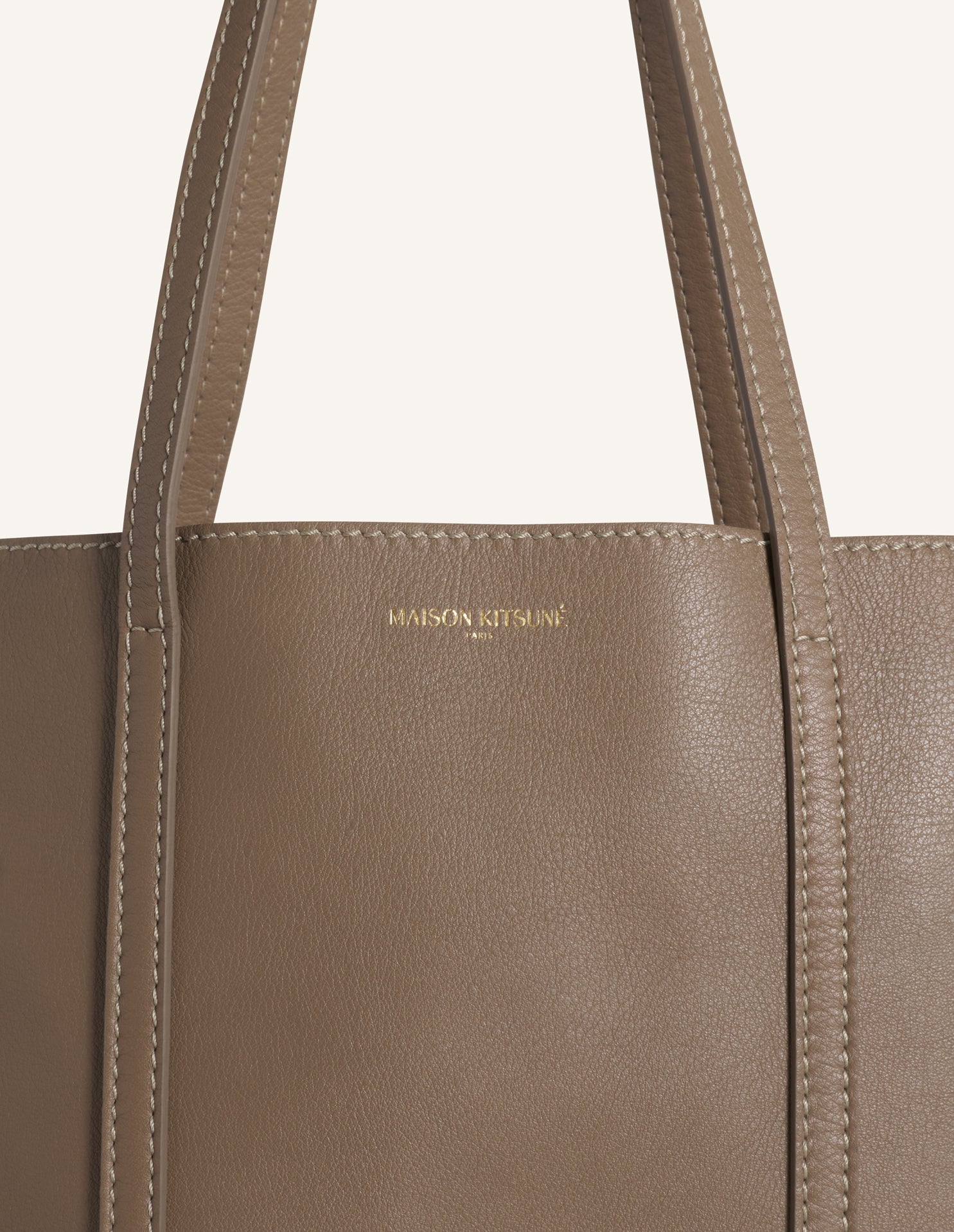 MAISON KITSUNE PARIS LEATHER TOTE