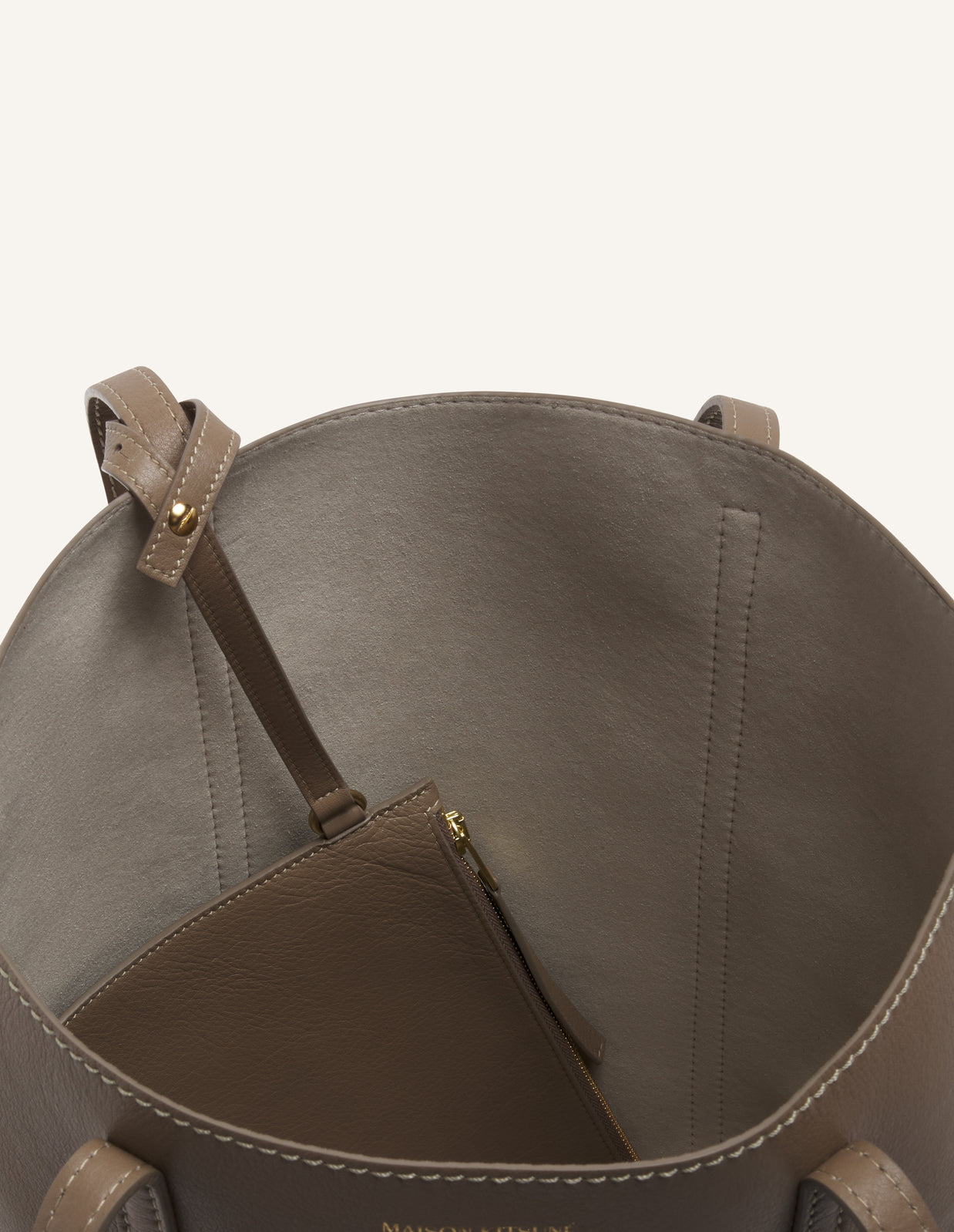 MAISON KITSUNE PARIS LEATHER TOTE
