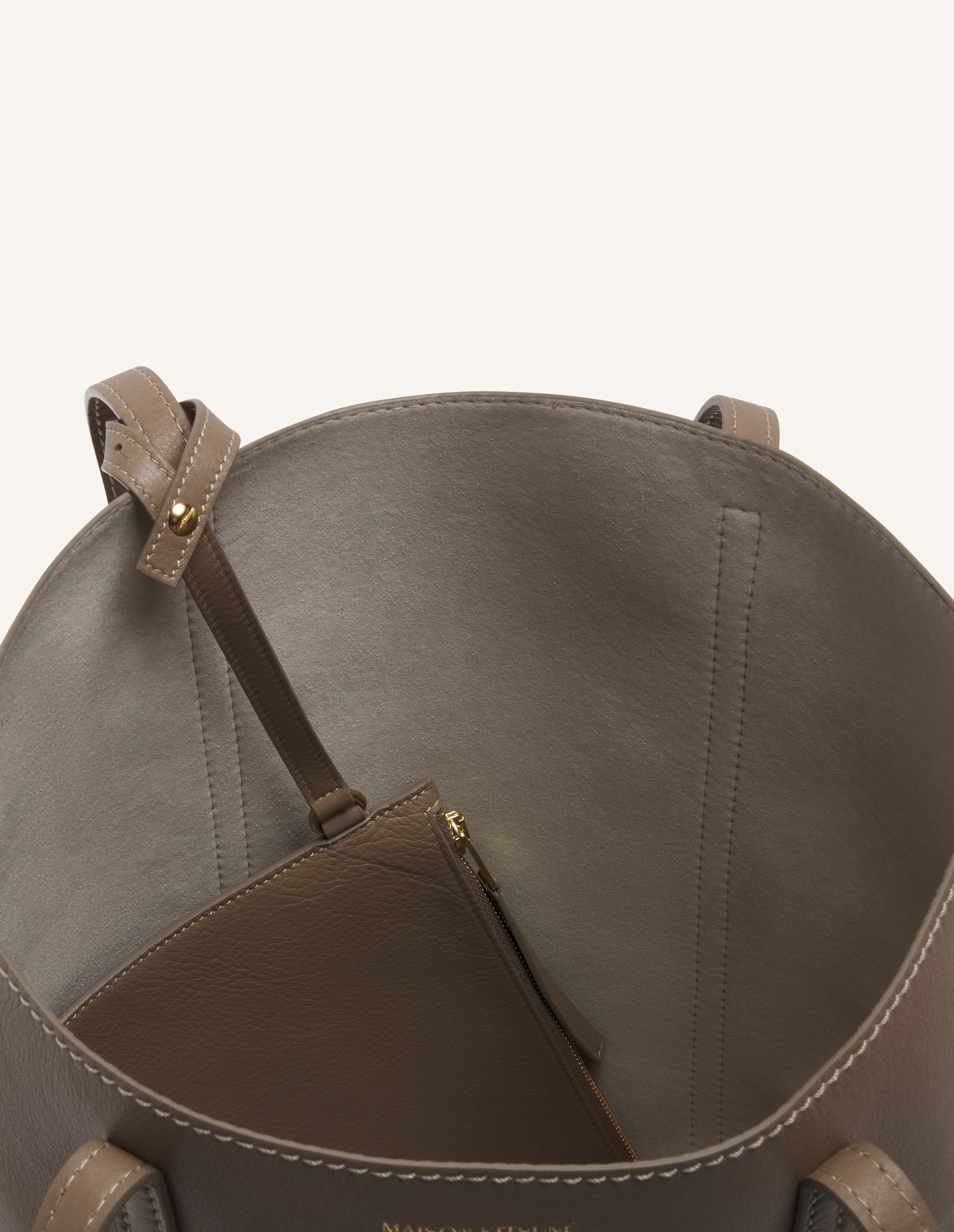 MAISON KITSUNE PARIS LEATHER TOTE