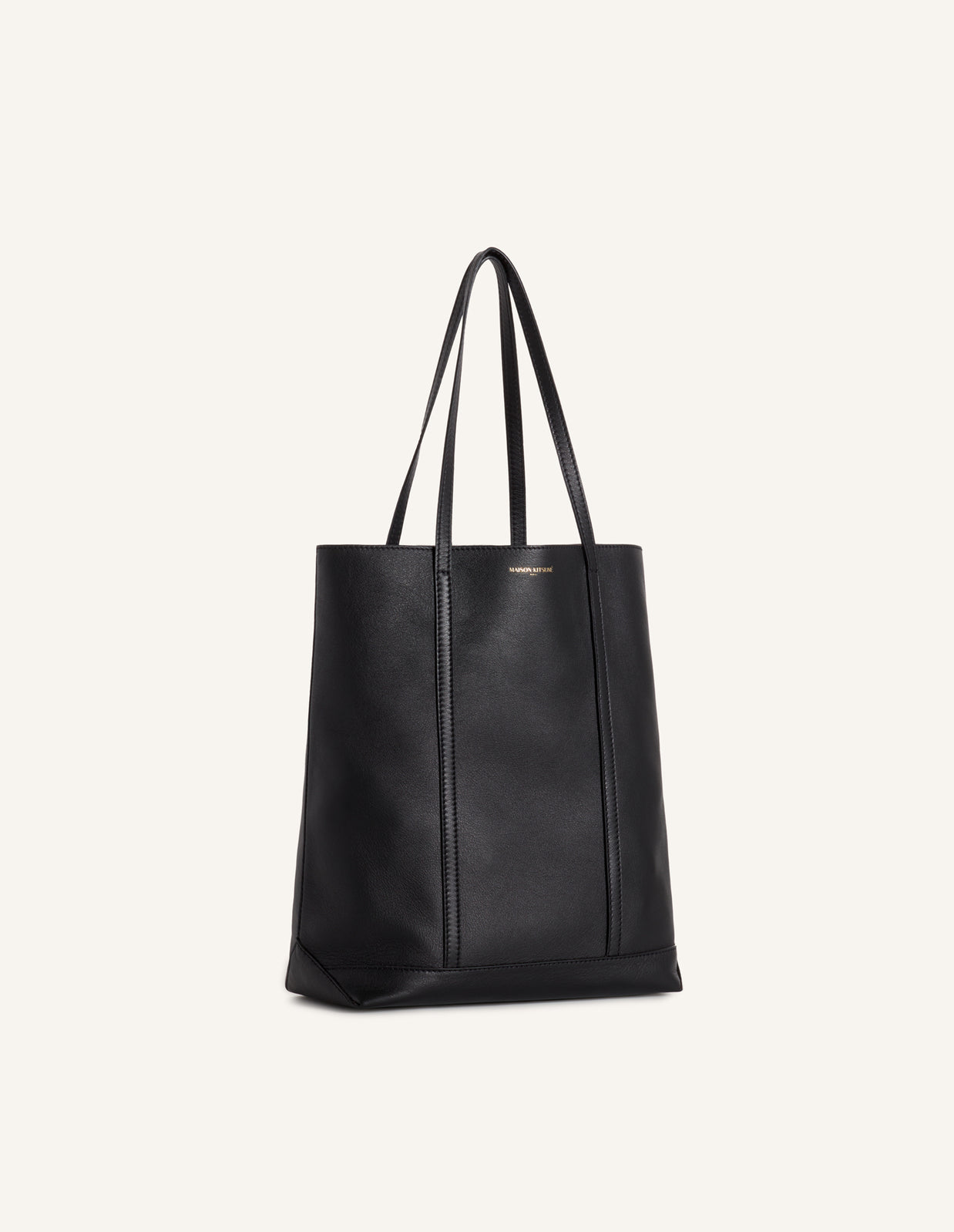 MAISON KITSUNE PARIS LEATHER TOTE