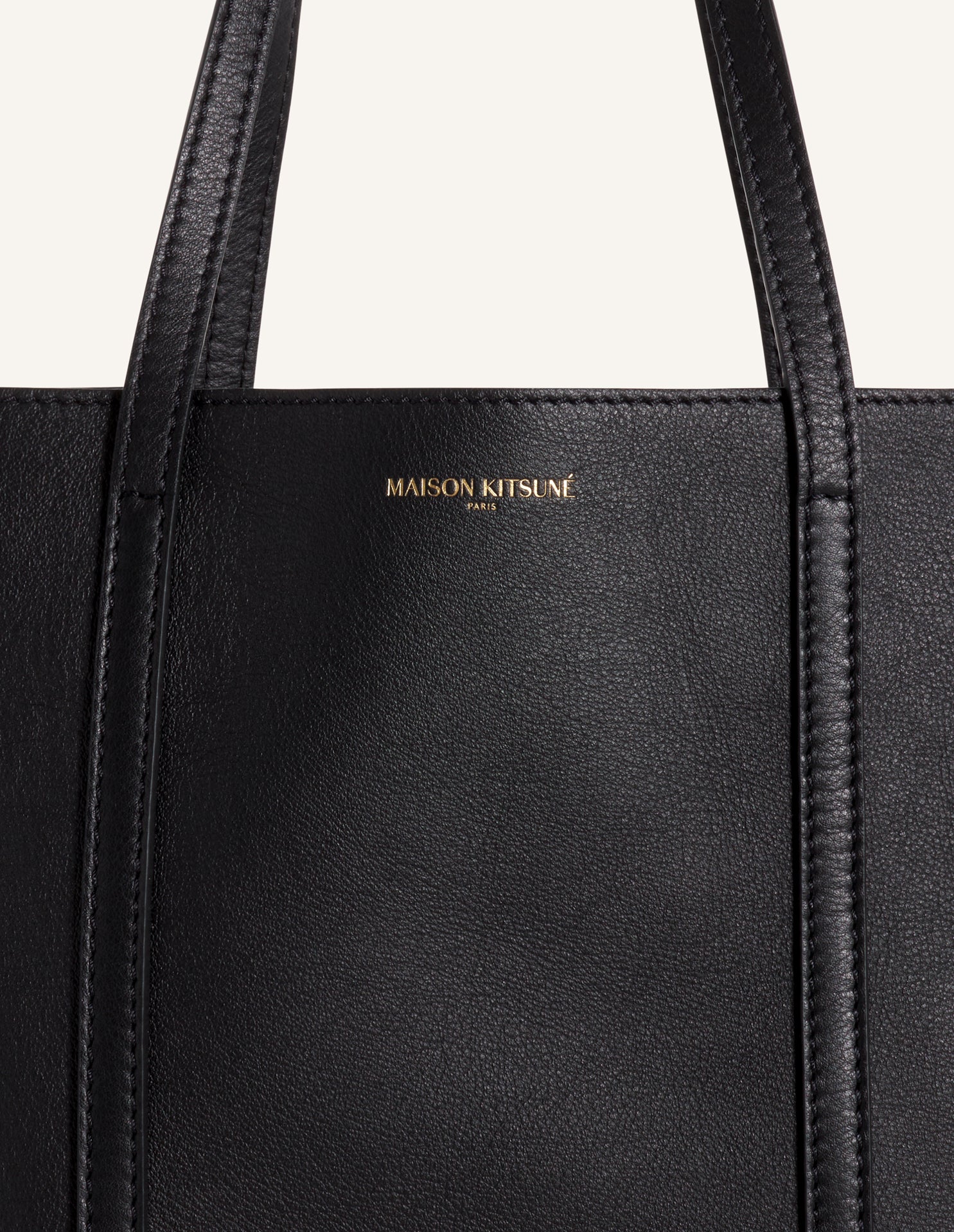 MAISON KITSUNE PARIS LEATHER TOTE